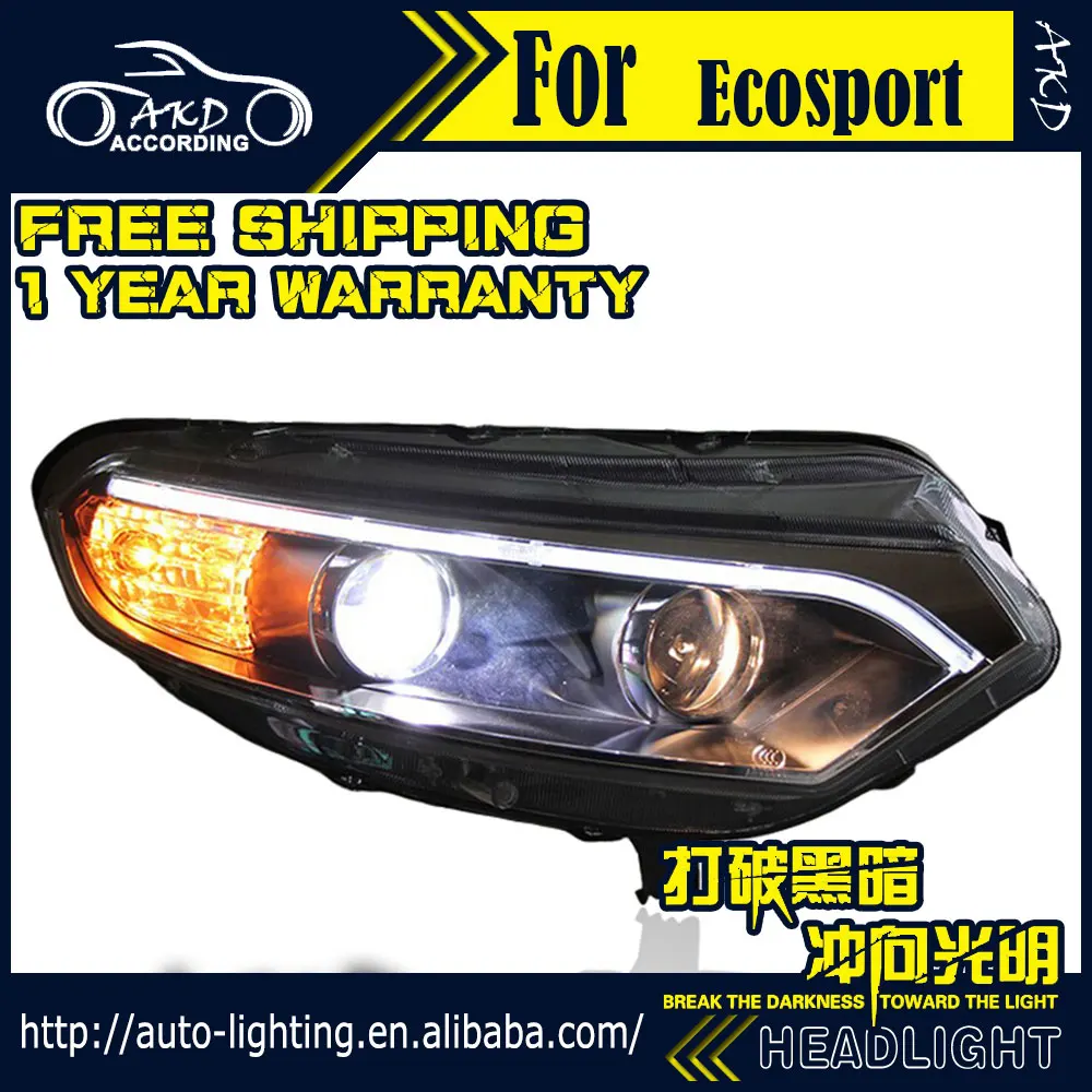 АКД стайлинга автомобилей фара для Ford Ecosport светодиодный фар 2014 2016 EcoSport DRL H7 D2H Hid