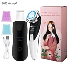 Ультразвуковой скребок для кожи, массажер для пилинга лица, лопатка для очистки пор, светодиодное освещение, удаление морщин, омоложение кожи, массажер для лица