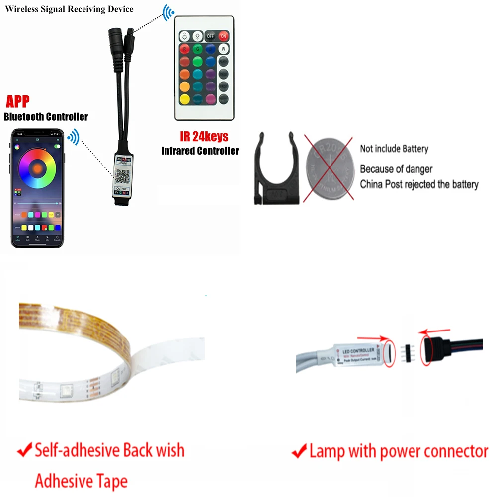 Светодиодная лента Bluetooth WIFI ИК-пульт дистанционного управления RGB 5050 полосок