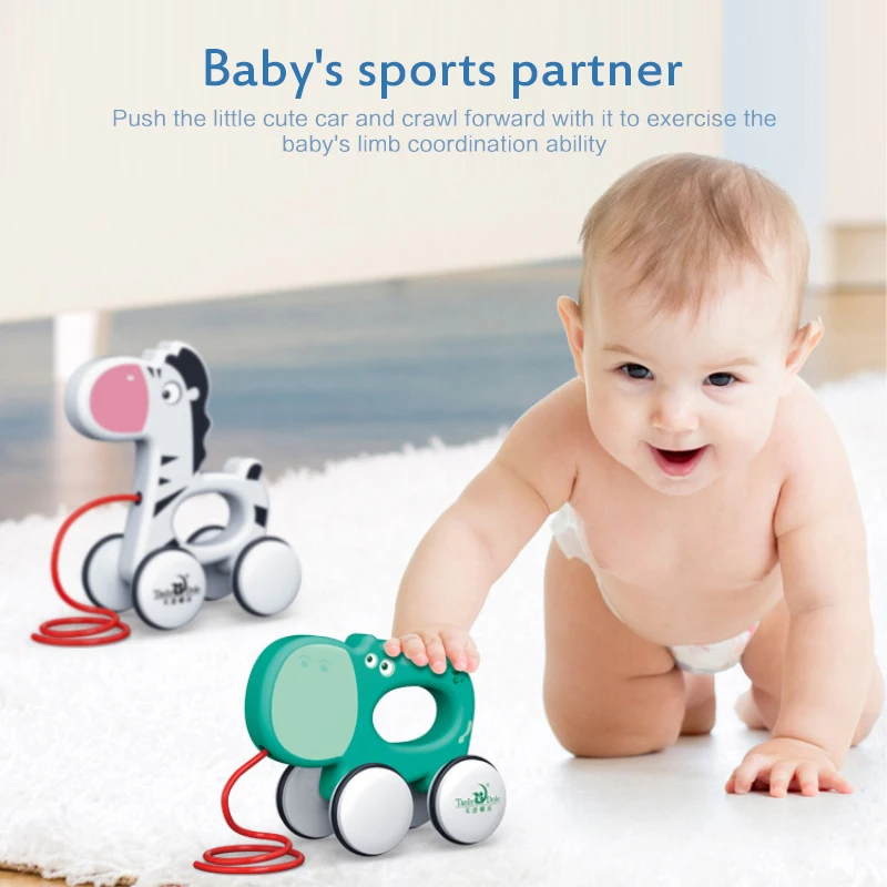 

New Toddler Toys Baby Traction Cord Pull Rope Toys Children's Drag Toys Creative Cute Cartoon Toy Car Children Toy Gift