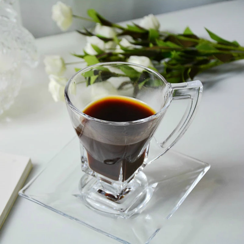 Кофейная чашка Северная Европа блюдца костюм прозрачная стеклянная кофейная