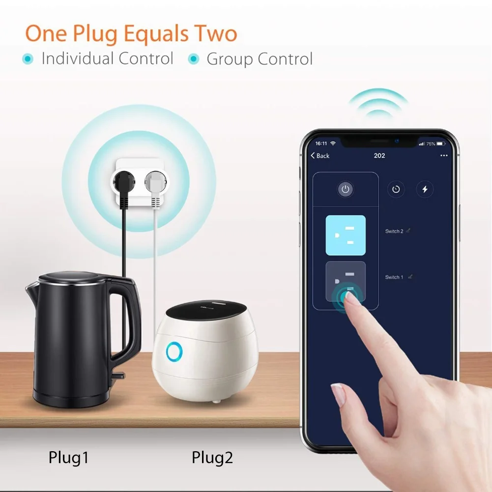 Смарт-розетка с поддержкой Wi-Fi, 16 А (art.: 3a372575c9d) - 3a372575c9d