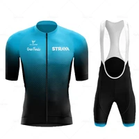 2022 strava new bicycle jersey suit summer mens cycling clothing kit maillot ciclismo road bike set bib shorts ropa de hombre