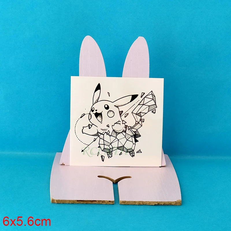Водостойкая временная татуировка наклейка мультфильм Пикачу маленькое искусство черное поддельное тату флэш-тату рука нога рука назад для детей мужчины женщины