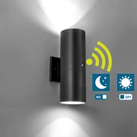 14w led dusk to dawn sensor outdoor wall light fixture up down lamp e26e27 bulb matte black