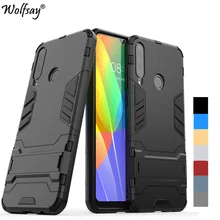 For Cover Huawei Y6P Case Bumper Hybrid Stand Silicone Shockproof Armor Phone Case For Huawei Y6P Cover For Huawei Y6P 6.3 inch