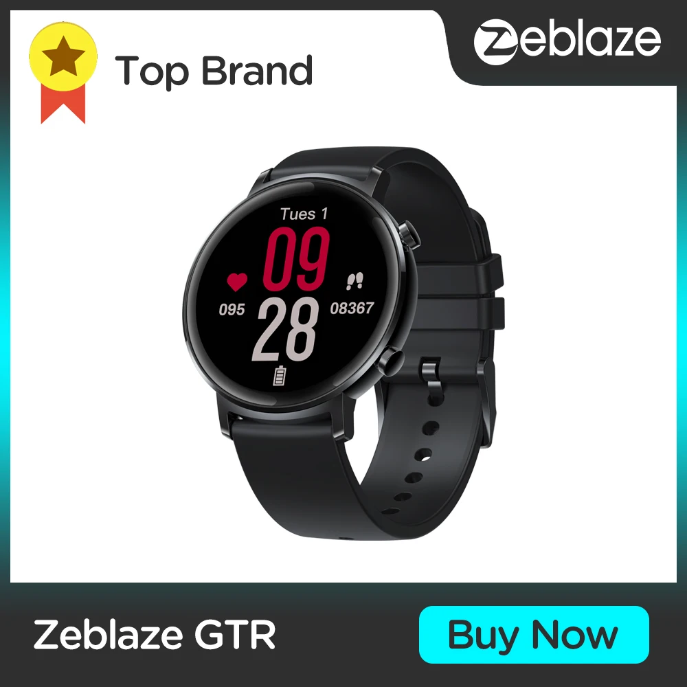 NEW Zeblaze GTR Heart Rate Blood Pressure Smartwatch Metal Body 10 Professional Sports Modes 30 days Battery Life Smart Watch