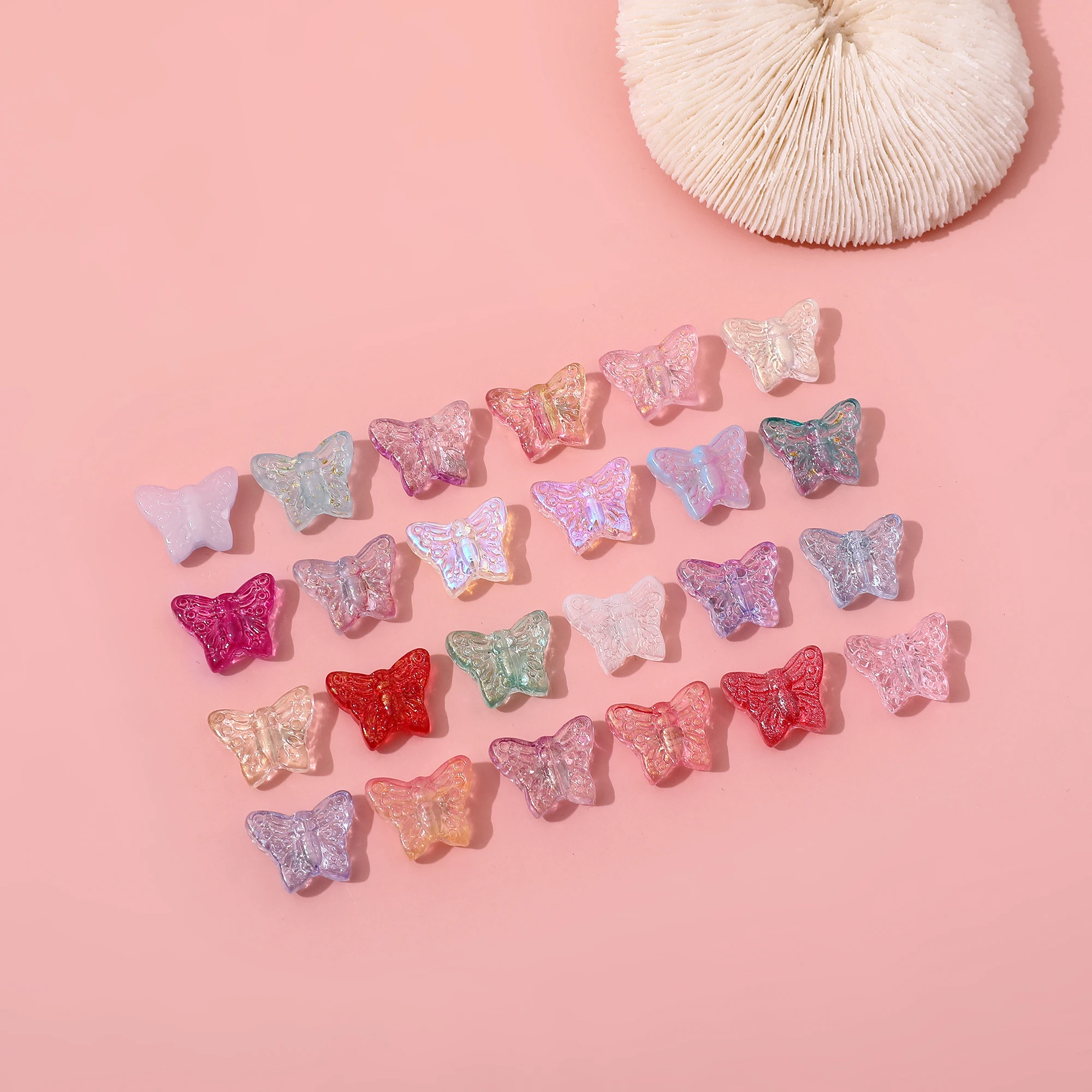 

20pcs Glass Butterfly Beads Loose Bead Spacer for Jewelry Making Bracelet Diy Necklace Findings Handmade Accessories