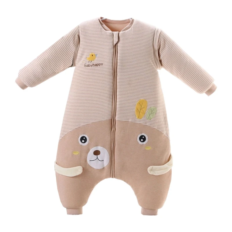 

D7YD Anti-Kick Quilt Long Sleeve Wearable Sleepsack Keep Warm in the Cold Winter for Baby Applicable to Infants and Children