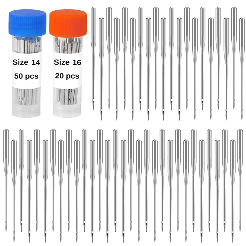 

LMDZ 50PCS 90/14 Sewing Machine Needles with 20PCS 100/16 Sewing Machine Needles with Needle Bottle, Universal Point for Singer