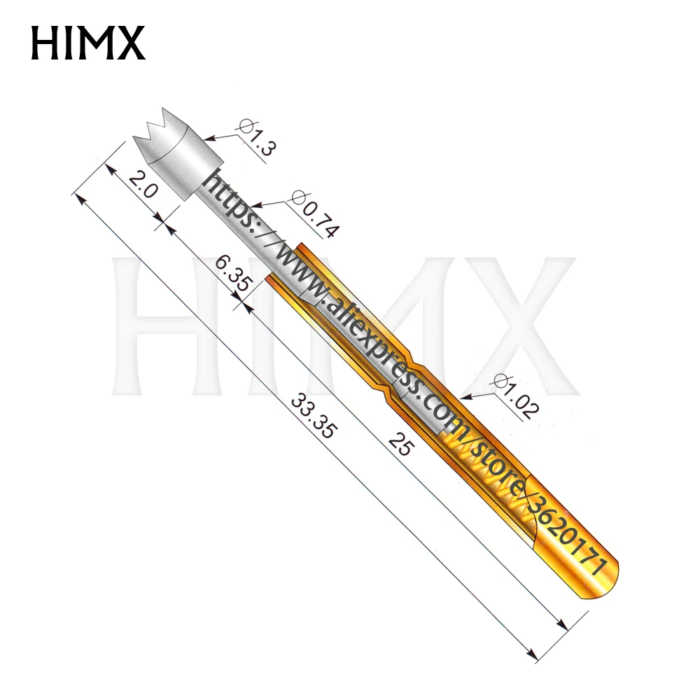 100 шт. выдвижная пружинная игла для испытания зонда наперсток 1 3 мм Латунная