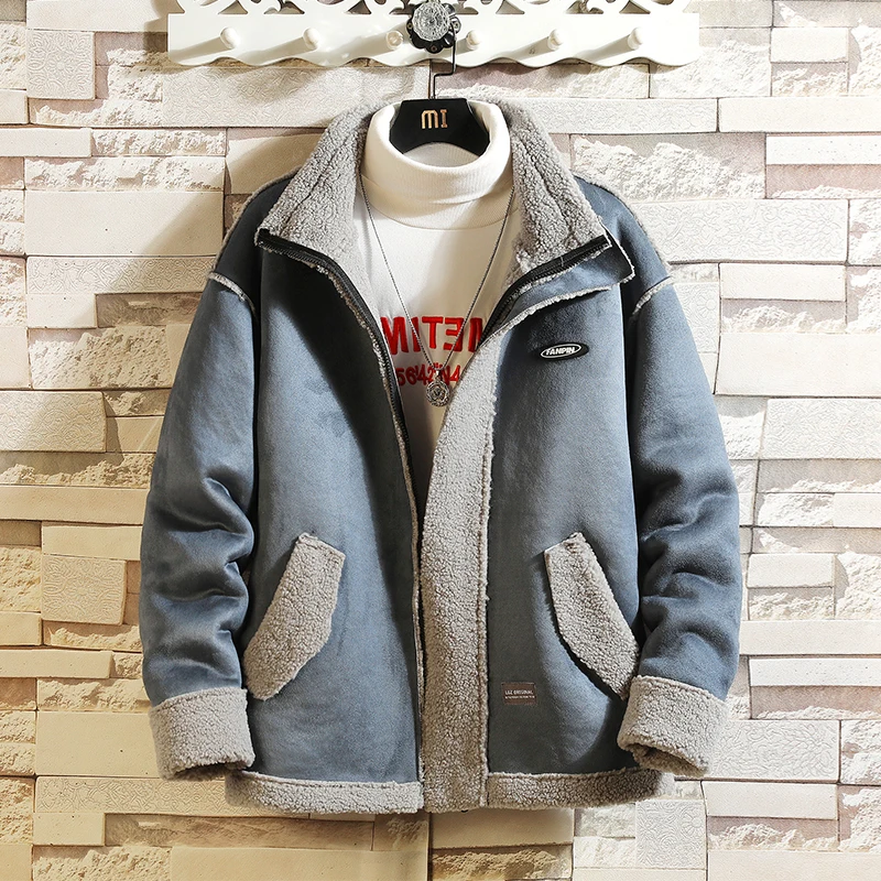 Куртка мужская утепленная из овечьей шерсти парка в Корейском стиле