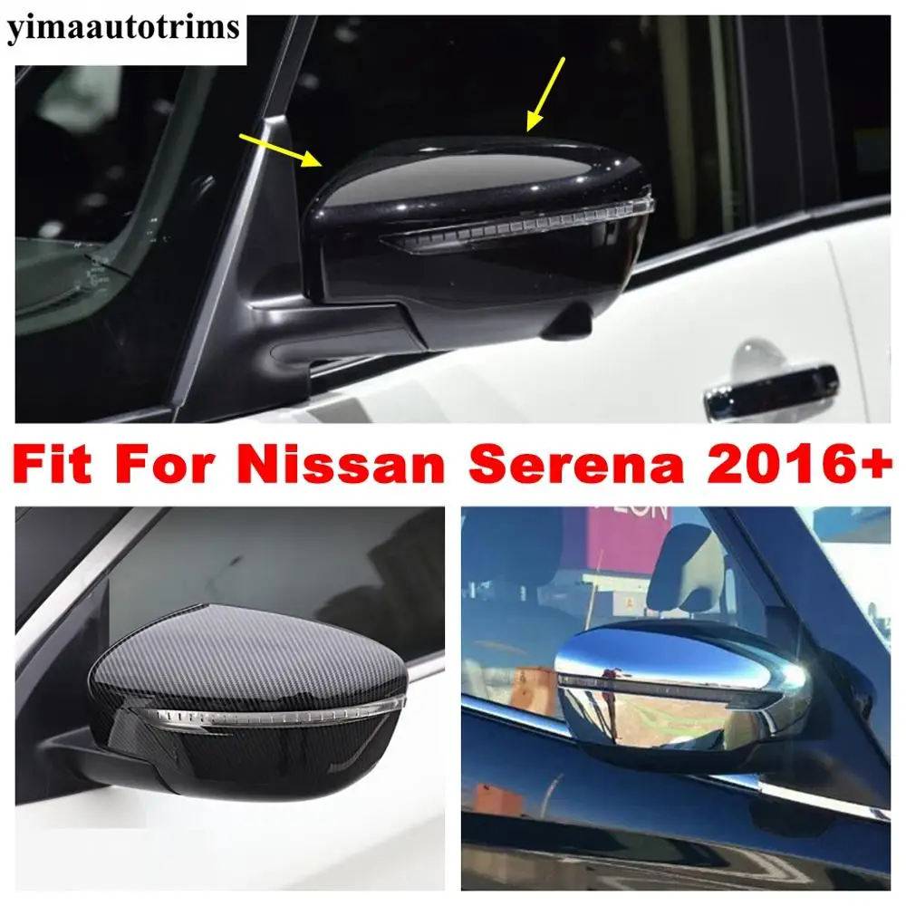 

Rearview Mirror Replacement Caps Cover Trim Fit For Nissan Serena 2016 - 2020 ABS Chrome / Carbon Fiber Look Exterior Refit Kit