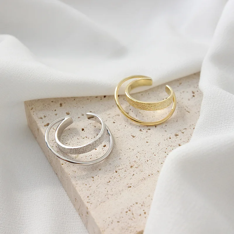 Женское кольцо из серебра 925 пробы с двойным слоем | Украшения и аксессуары