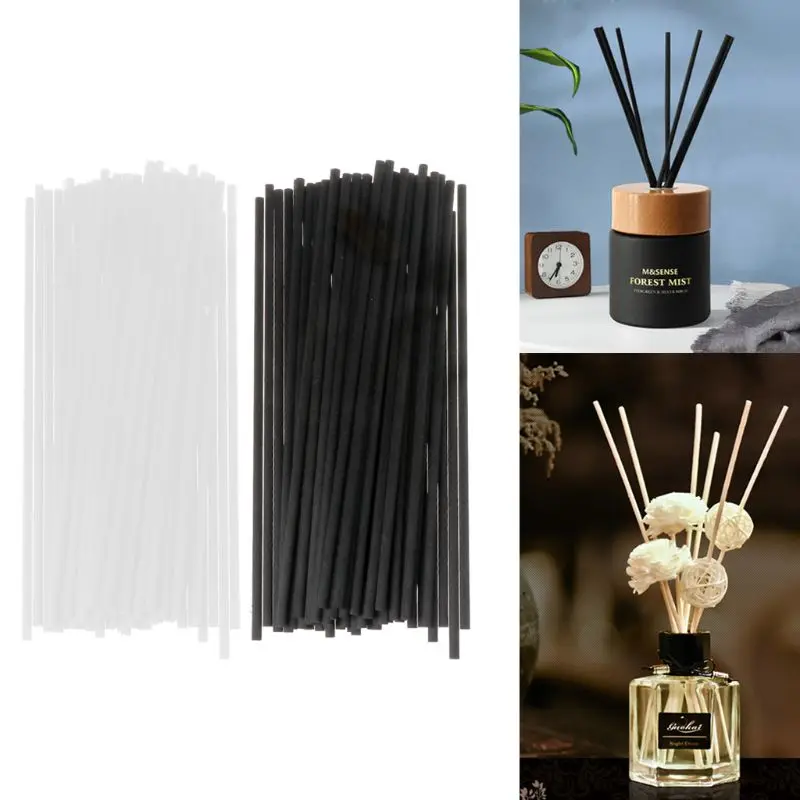 

50Pcs 20cmx4mm Fiber Sticks Diffuser Aromatherapy Volatile Rod for Home Fragrance Diffuser Home Decoration