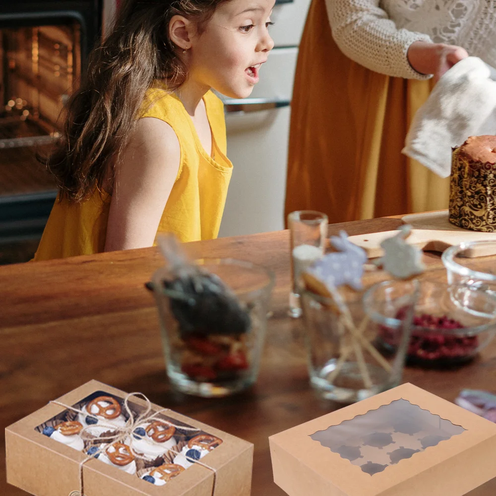 

10Pcs Upper Window Dessert Packing Boxes Cake Packing Boxes (Assorted Color)