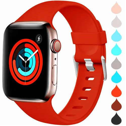 Спортивный ремешок для apple watch band 44 мм/42 мм apple watch 5 4 3 band iwatch band 5 4 3 2 correa 40 мм/38 мм браслет ремешок для часов - Цвет ремешка: red