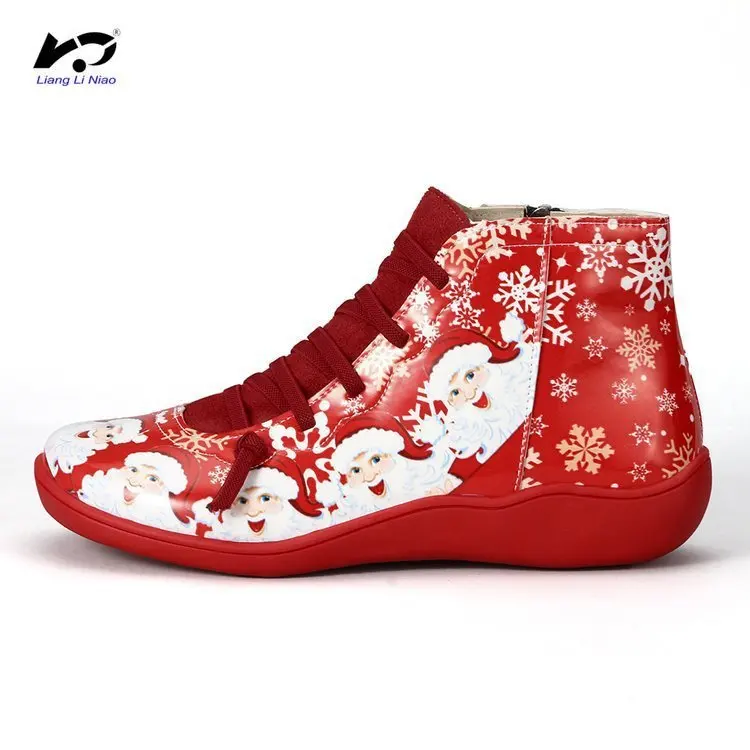 

Women Winter Snow Boots PU Leather Ankle Spring Flat Shoes Woman Short Brown Botas With Fur 2020 For Women Lace Up Botas Mujer