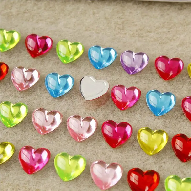 8 листов акриловые наклейки из страз нежный шик Love Heart Shaped Цветной Имитация