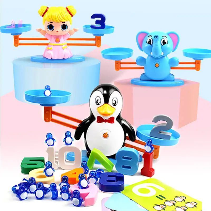 

Match Balancing Scale Number Balance Game Kids Educational Toy to Learn add and subtract Math Match Game Board Toys Monkey Cat