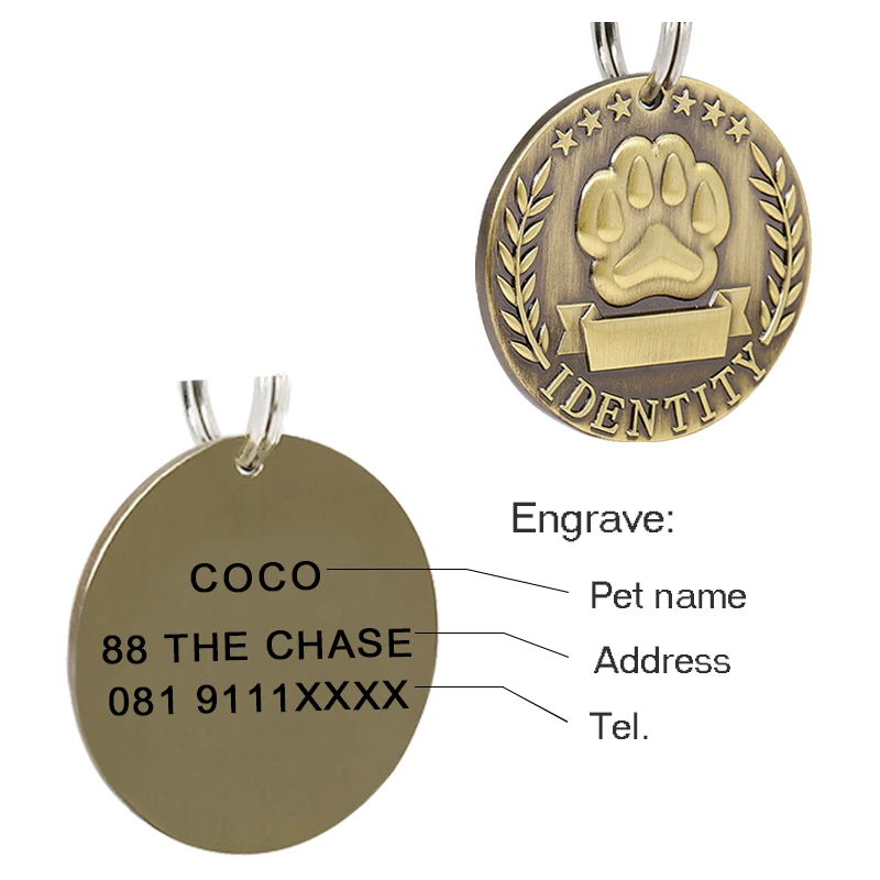 

Personalized Address Tags for Dogs Id Tags Dog Tag Engraved Custom Dog Tag Dog Collar for Cats Dog Name Tag Pet Id Tag Collars