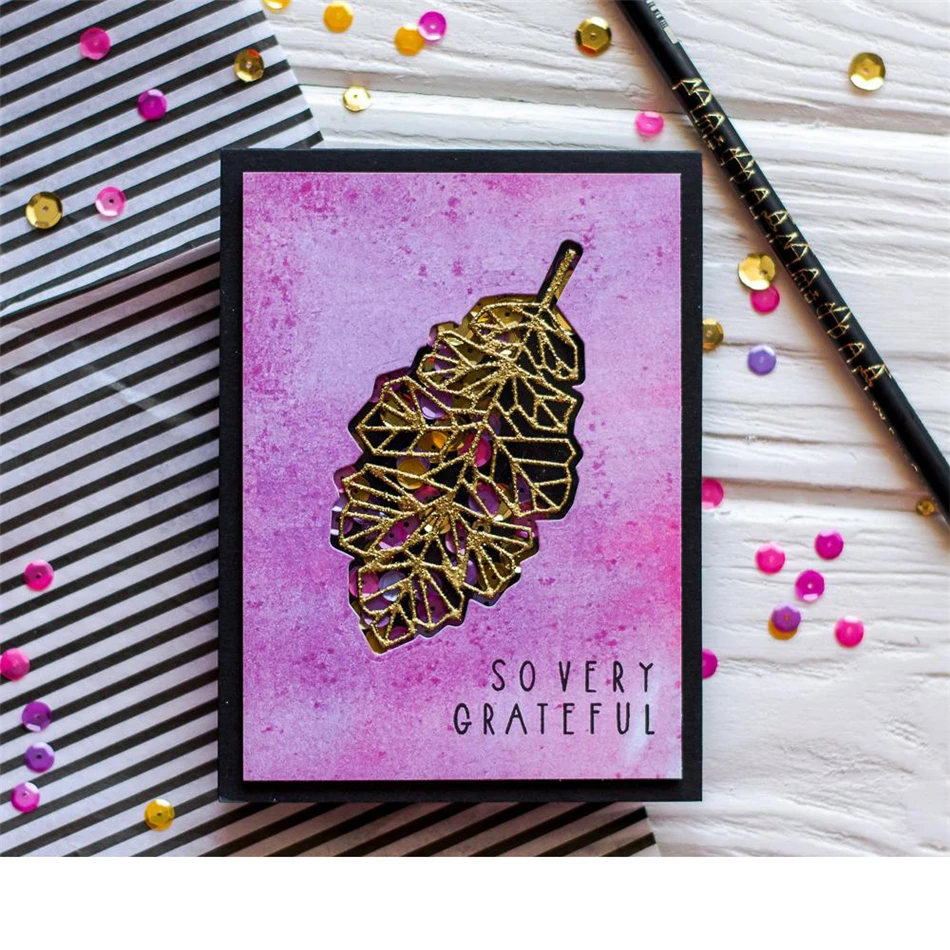 DiyArts Oak Leaf металлическая штамповка высечка Сделай Сам декоративное рельефное тиснение для скрапбукинга сбор Ремесло Создание штампов трафарет для открыток