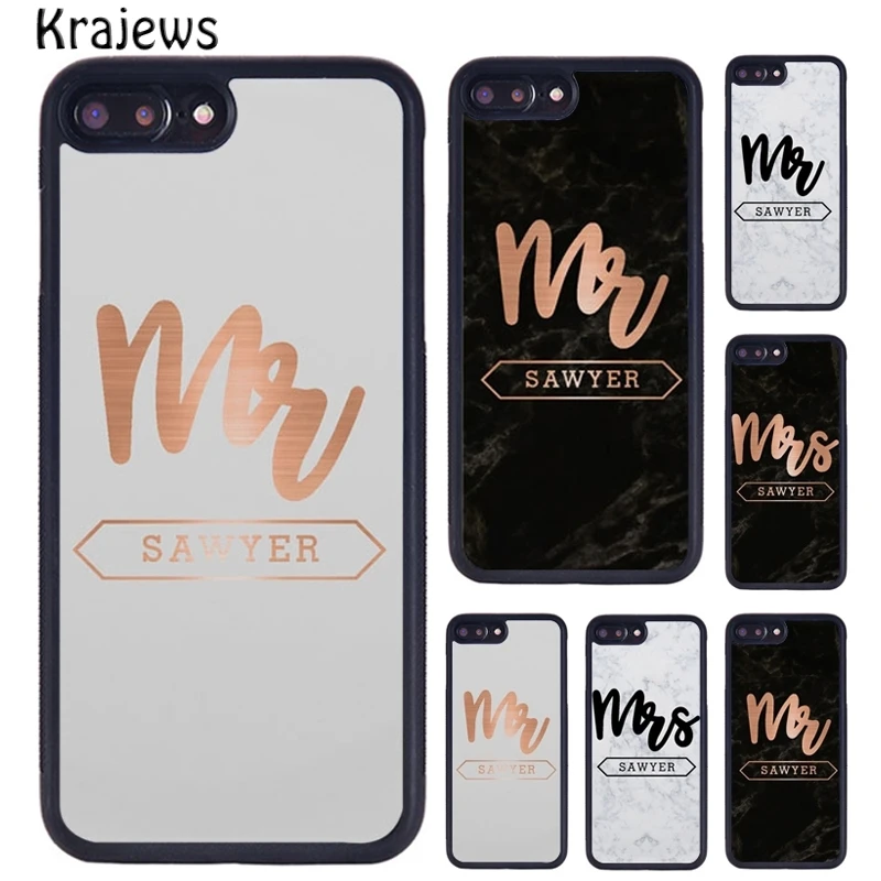 Персонализированный Чехол krajew с надписью MR MRS на свадьбу для iPhone 6 7 8 plus 11 12 Pro X XR XS
