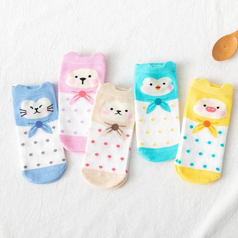 

New Autumn Winter Kawaii Animal Boat Socks Men Women Cartoon Colorful Cute Straight Socks Happy Funny Pink Socks Christmas Gifts