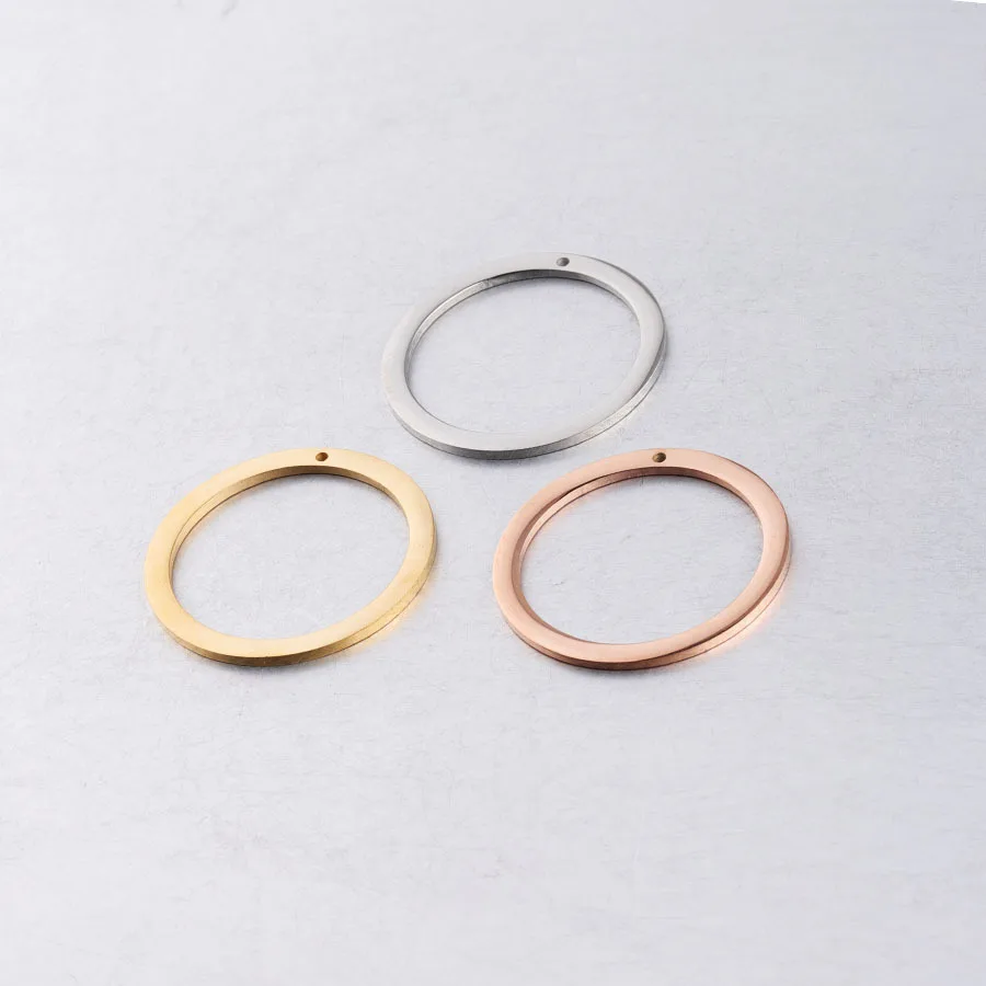 5 шт из нержавеющей стали большой круглый круг Подвески кулон для DIY ожерелье