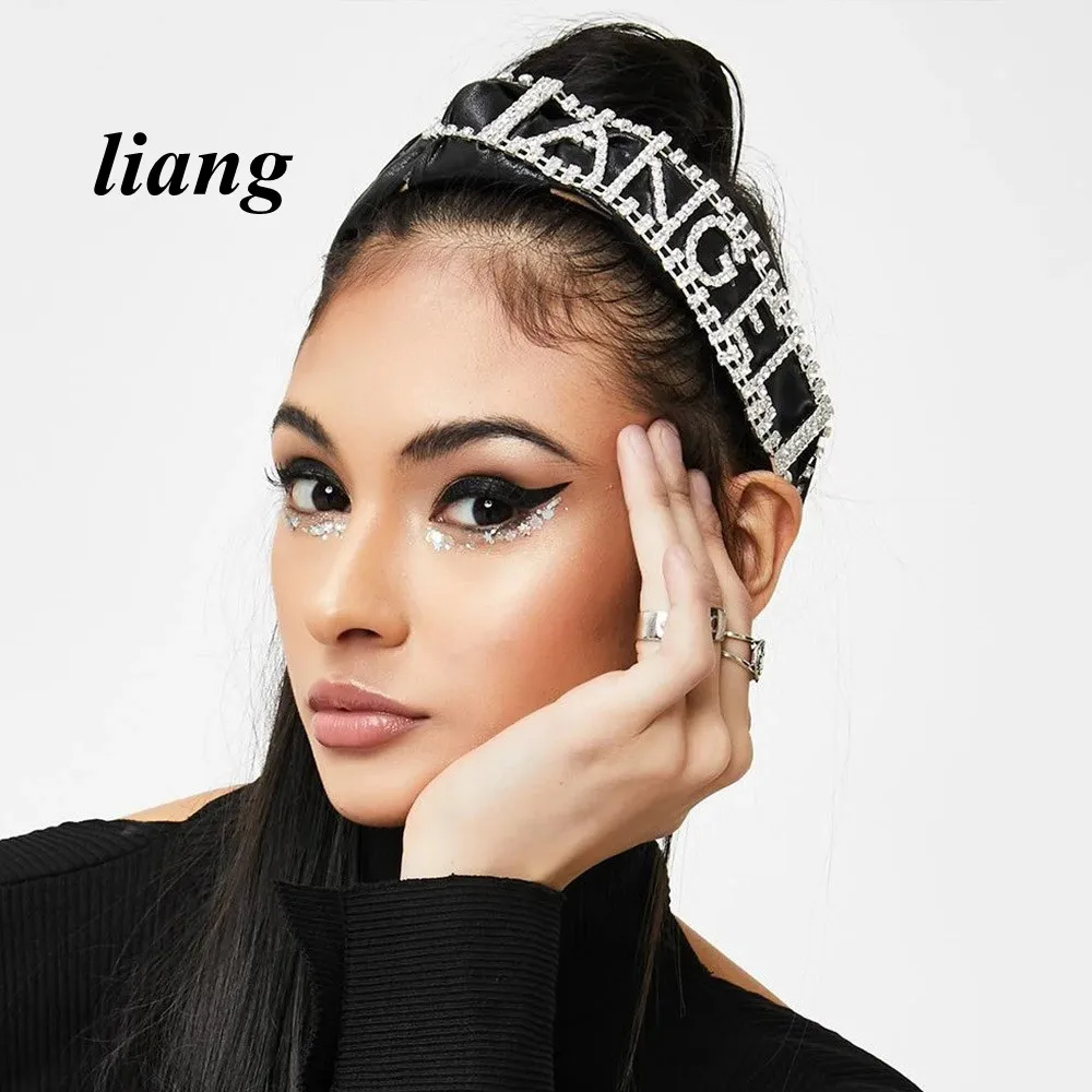 

Headwear Crystal letter hairband hairpin Europe and America Fashion Street shooting shiny hair band hair accessories hair clip