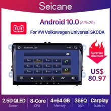 Seicane RAM 2GB ROM 32GB 9 inch Android 10.0 Car Radio GPS Multimedia player For VW/Volkswagen/Golf/Tiguan/Passat QLED DSP