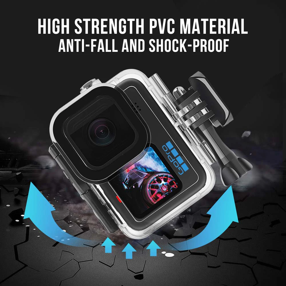 SHOOT 60 м водонепроницаемый чехол для GoPro Hero 9 10 Черный Защитный подводного плавания