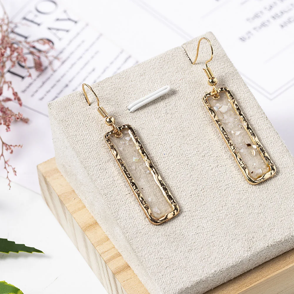 Женские серьги подвески в стиле ретро яркие висячие с кристаллами прямоугольной