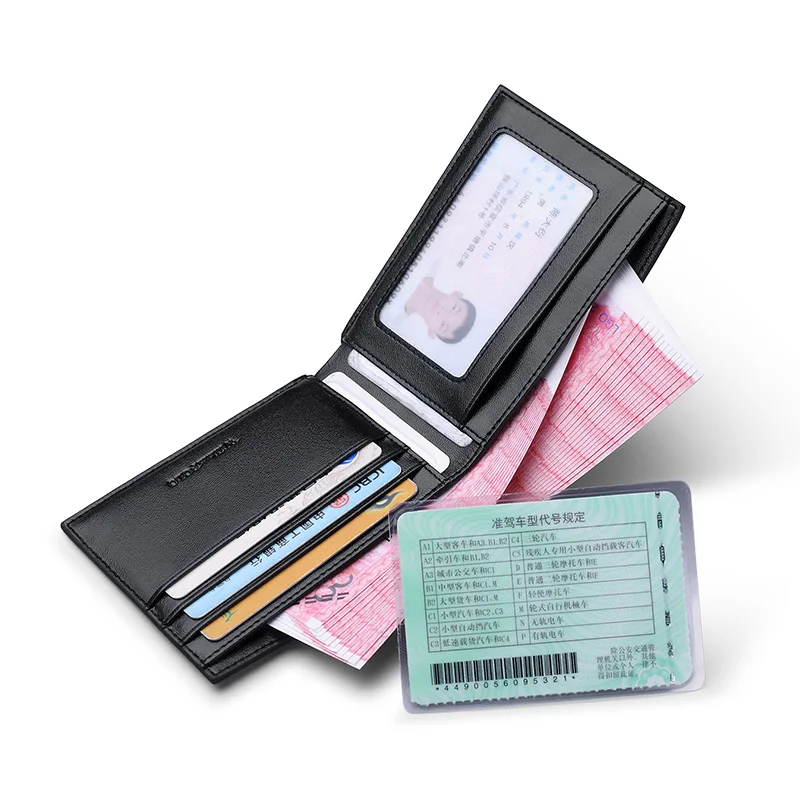 Двухскладной мужской кошелек WILLIAMPOLO Тонкий минималистичный бумажник из