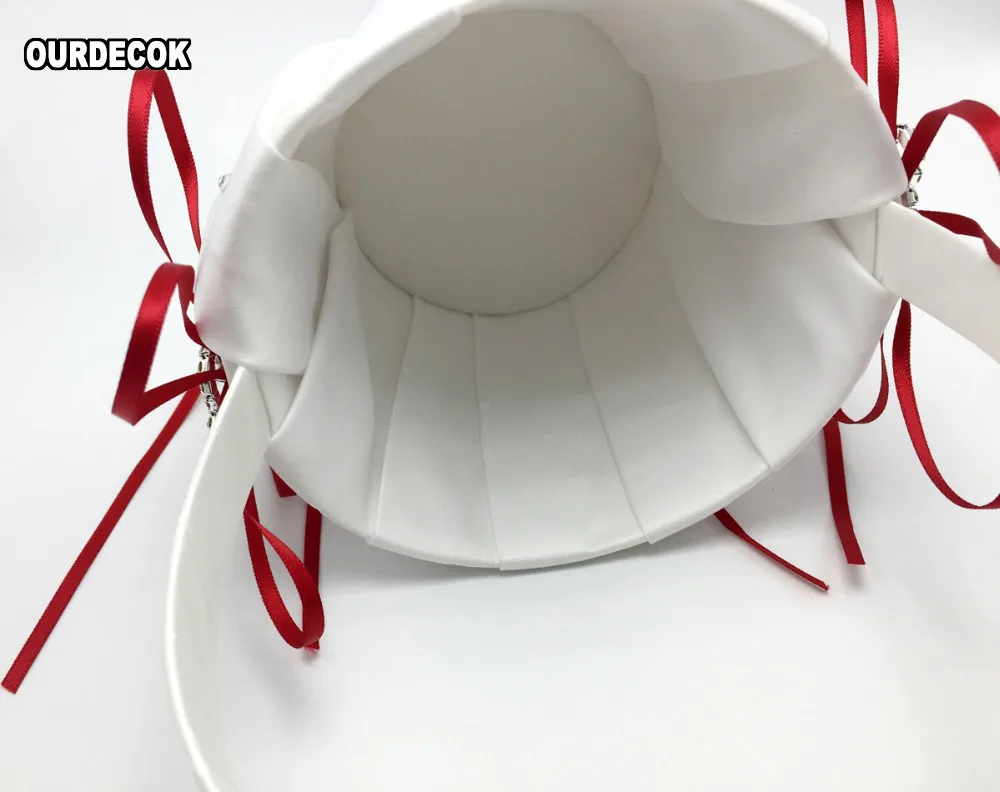 4 шт./компл. красное свадебное украшение свадебная атласная Подушка с кольцом +