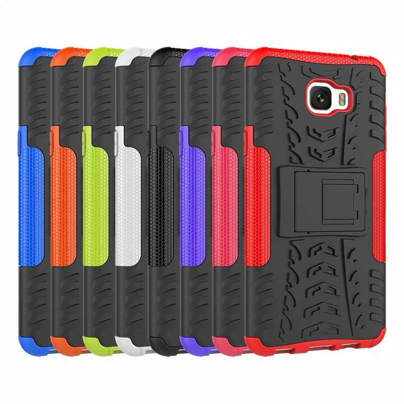 For Samsung Galaxy C7 Pro Case Slicone Kickstand Shockproof Phone Cover Armor Back Funda | Мобильные телефоны и