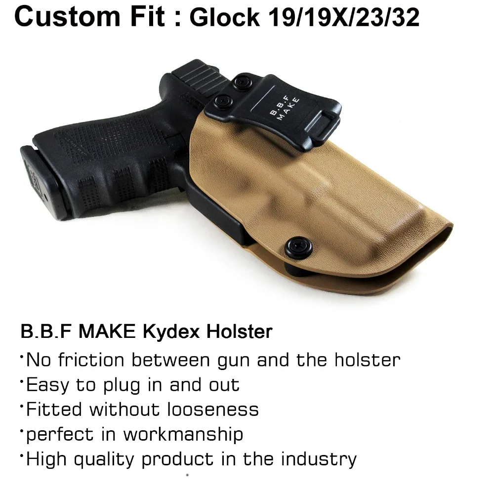 BBF сделать IWB углеродное волокно тканый KYDEX пистолет-кобура: Глок 19 23 25 32 Cz p10c внутри скрытый кейс для пистолета