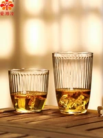japanese vertical stripe creative water cup cocktail glass bottle bar wine cup drinking cup whiskey glasses wine glass