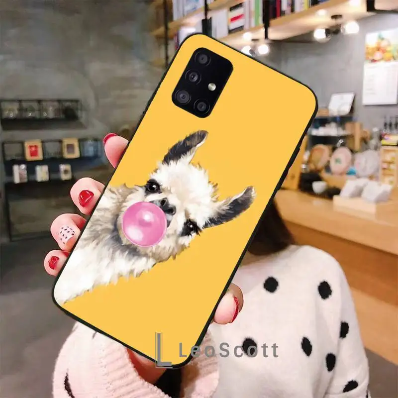 

cute lamas Alpaca animals Phone Case For Samsung A50 A51 A71 A20E A20S S10 S20 S21 S30 Plus ultra 5G M11