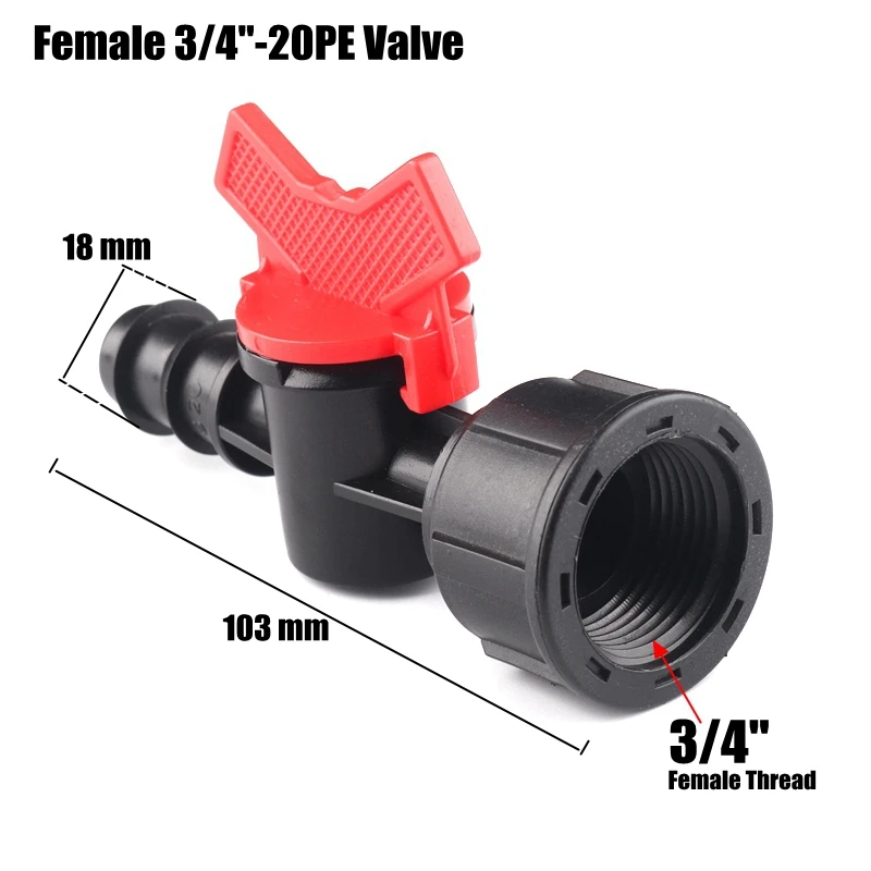 Шаровой кран с резьбой для полива полиэтилена 2 шт. 1/2 дюйма 3/4 16 20 мм|Соединители