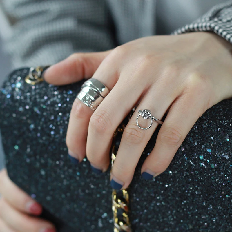 Элегантное открытое регулируемое кольцо неправильной формы для мужчин и женщин