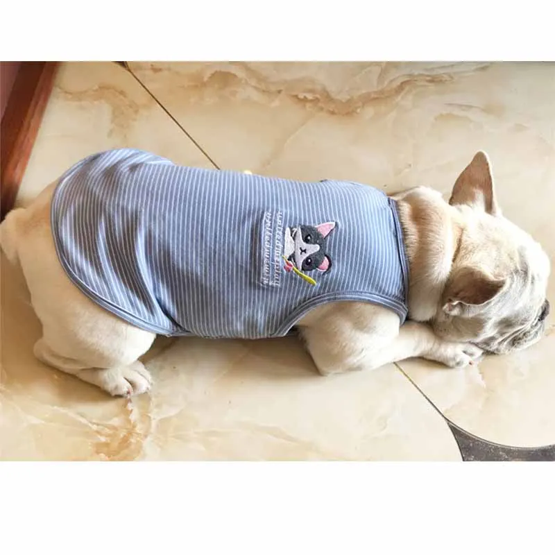 Летняя одежда для собак футболка с французским бульдогом маленьких костюм