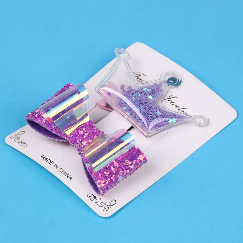 2 шт./компл. милые маленькие девочки заколки-бантики для волос блестящие заколки