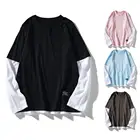 Футболка мужская демисезонная с круглым вырезом, длинным рукавом и круглым вырезом