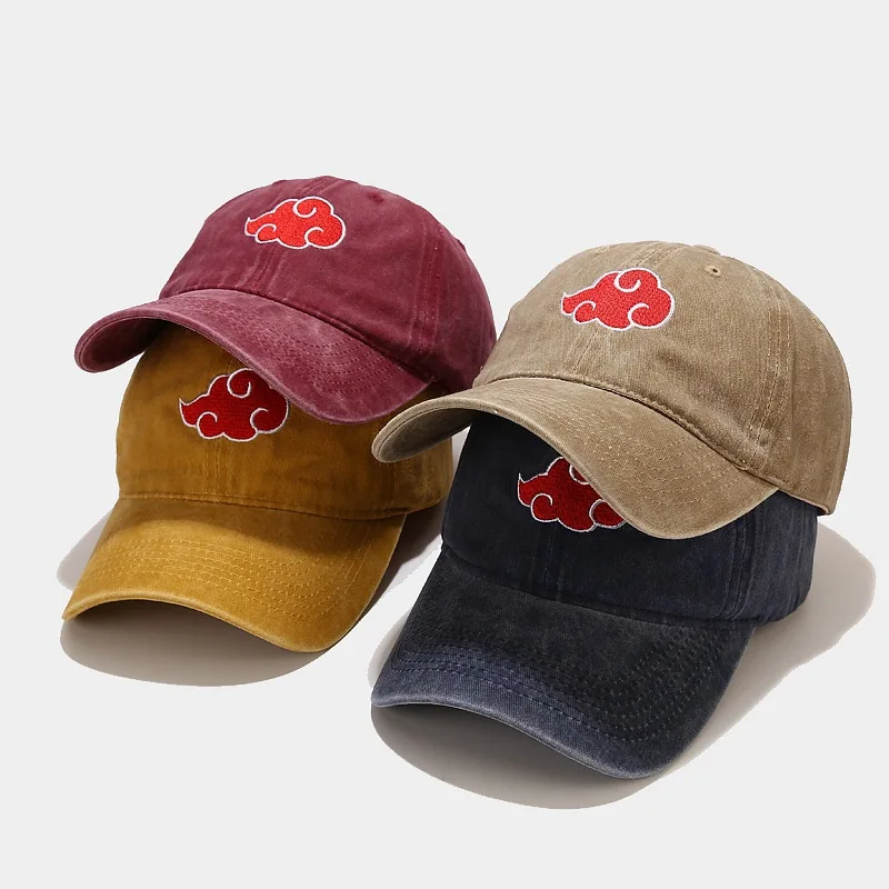 Бейсболка для косплея бейсболка в японском стиле с вышивкой виде красных облаков