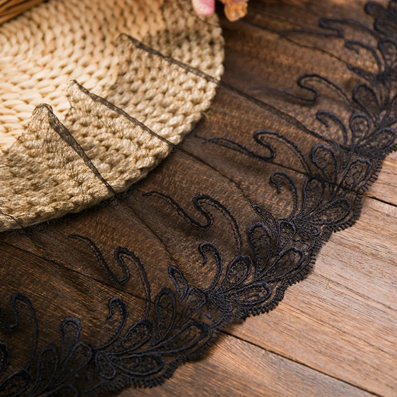 Fadesen 1 ярд кружевная ткань вышитый желтый цветок шитье DIY отделка Тюль аппликация