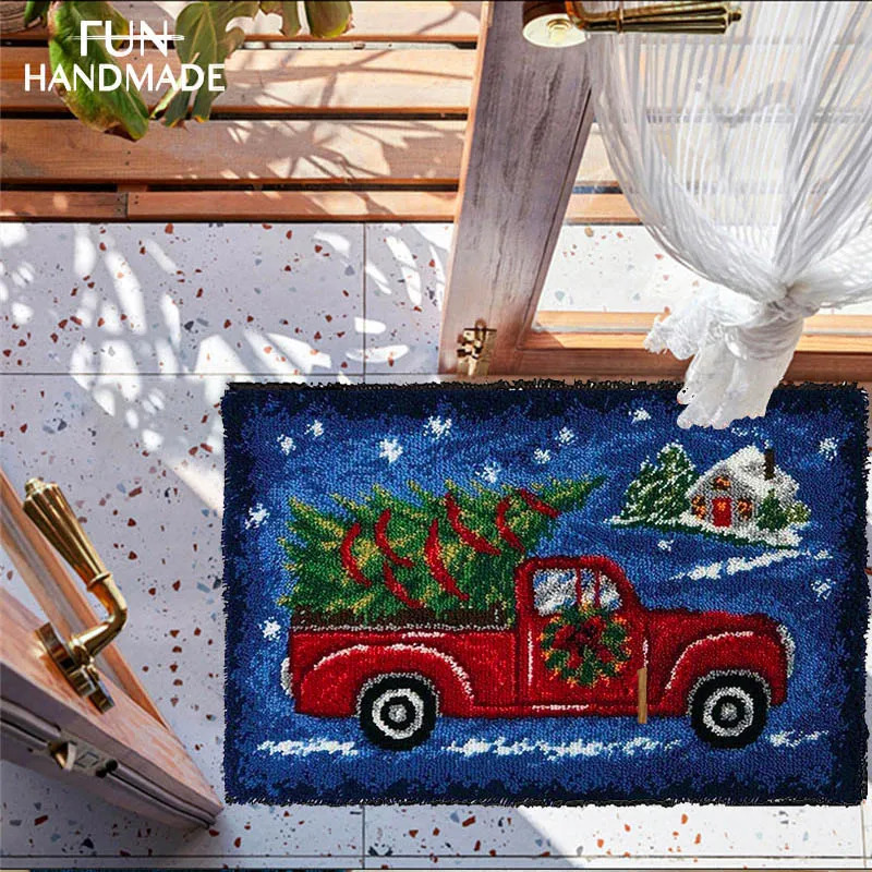 

DIY мультяшный автомобильный крючок с защелкой, набор крючков, коврик, рождественский стиль, вышивка иглой для ковровых позвонков, наборы с р...