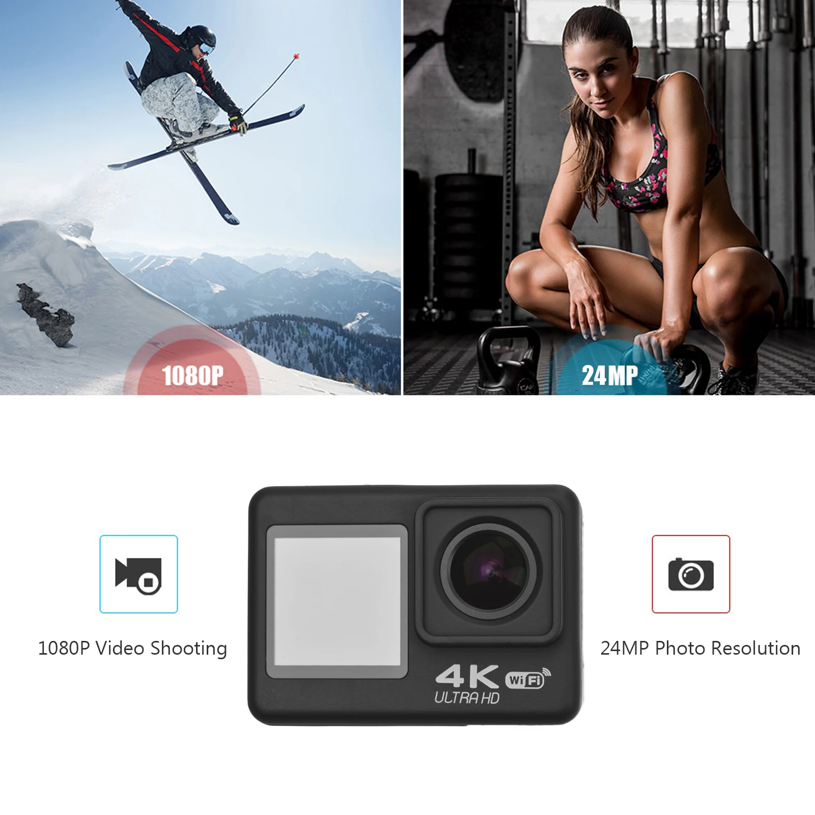 4K 60FPS Ультра HD WiFi видео экшн мини камера 170 ° широкоугольный 30 м Водонепроницаемая