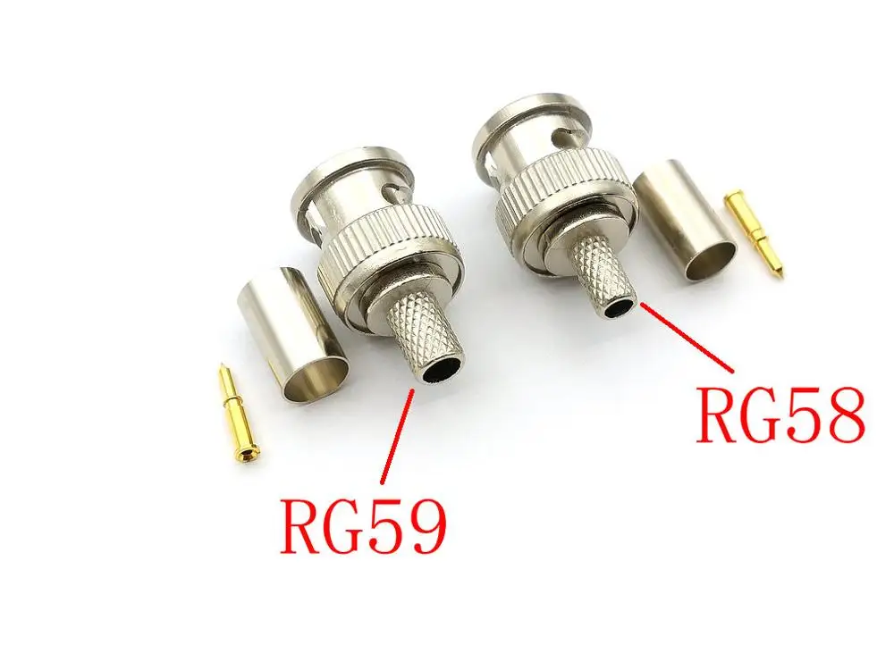 1000 шт. обжимный коаксиальный адаптер с разъемом BNC Male RG59/RG58/RG6 для камеры