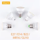 220V GU10 светодиодный E27 лампа E14 прожекторная лампа SMD 48 60 80 светодиодный s Lampara MR16 белыйтеплый белый свет B22 Bombillas для домашнего декора